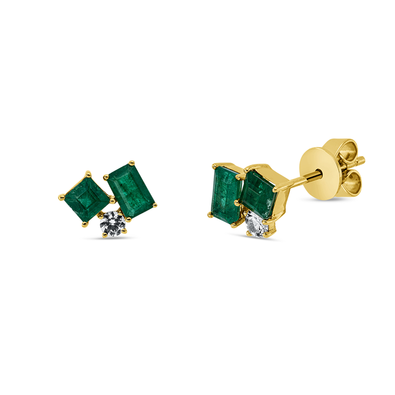 Farbstein Classic Ohrstecker Gelbgold 18kt
