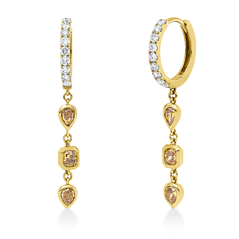 Farbiger Diamant Ohrschmuck Gelbgold 18kt 1,21ct