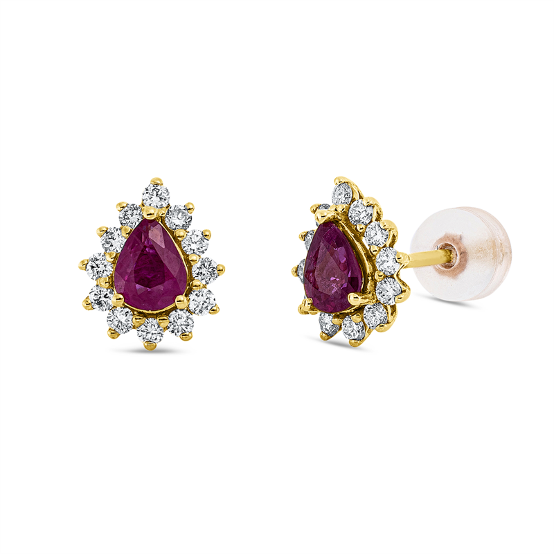 Farbstein Classic Ohrstecker Gelbgold 18kt 0,3ct
