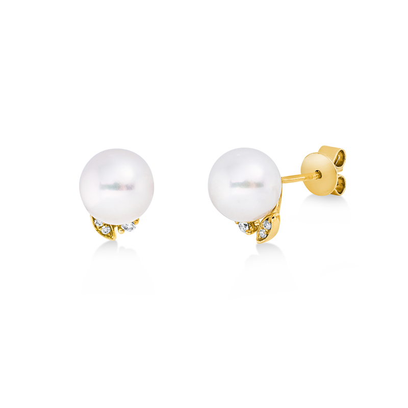Perle Ohrstecker Gelbgold 18kt 0,05ct
