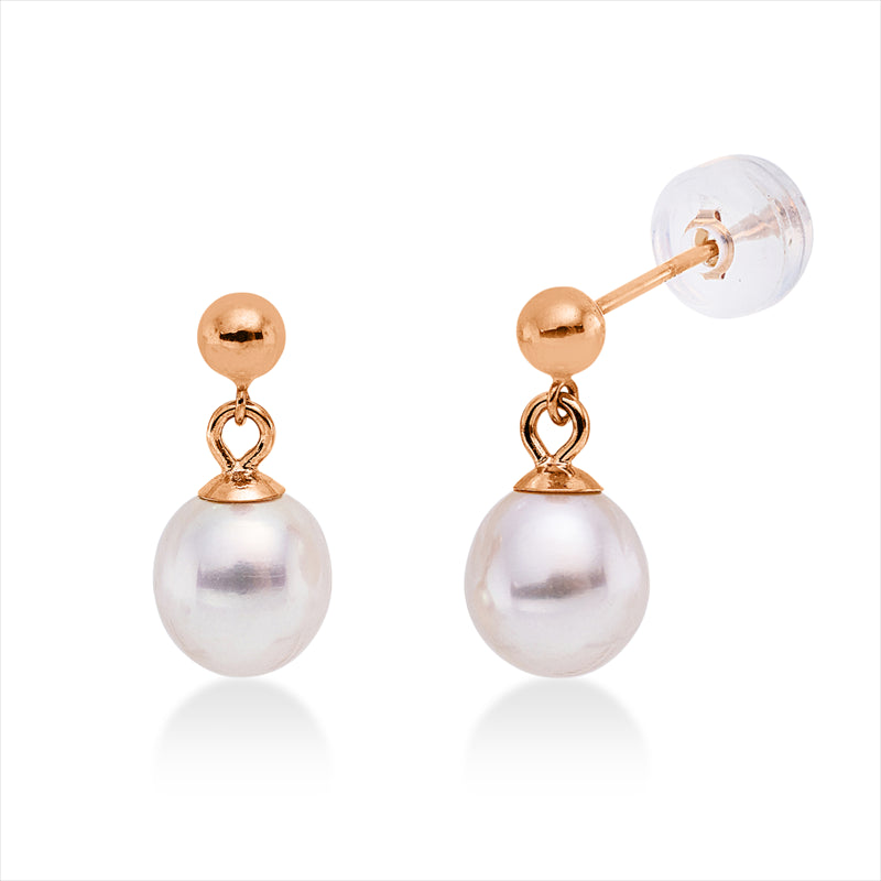 Perle Ohrstecker Rotgold 18kt