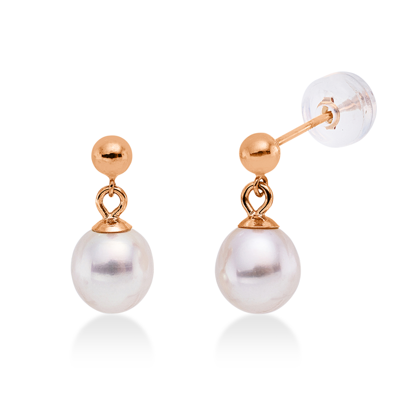 Perle Ohrstecker Rotgold 18kt