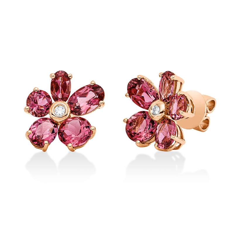 Farbstein Fashion Ohrstecker Rotgold 18kt 0,05ct
