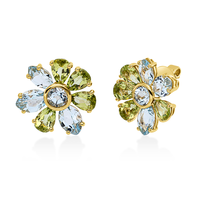 Farbstein Fashion Ohrstecker Gelbgold 18kt