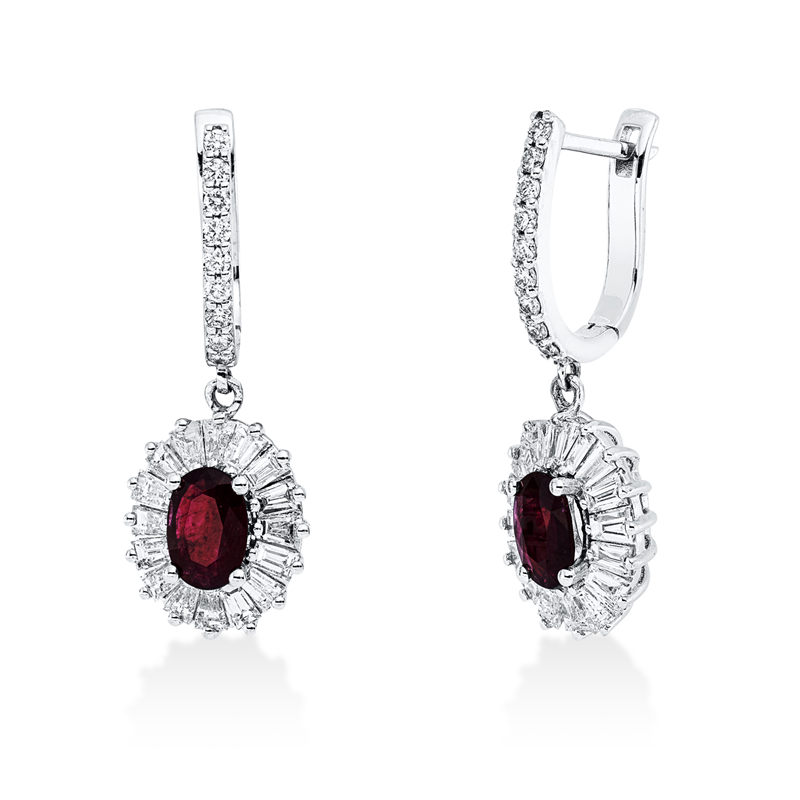 Farbstein Classic Ohrschmuck Weißgold 18kt 1,07ct