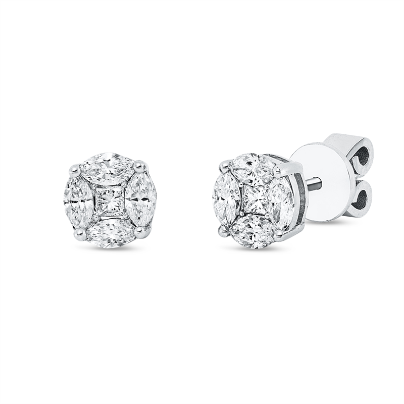 Illusion Classic Ohrstecker Weißgold 18kt 0,68ct