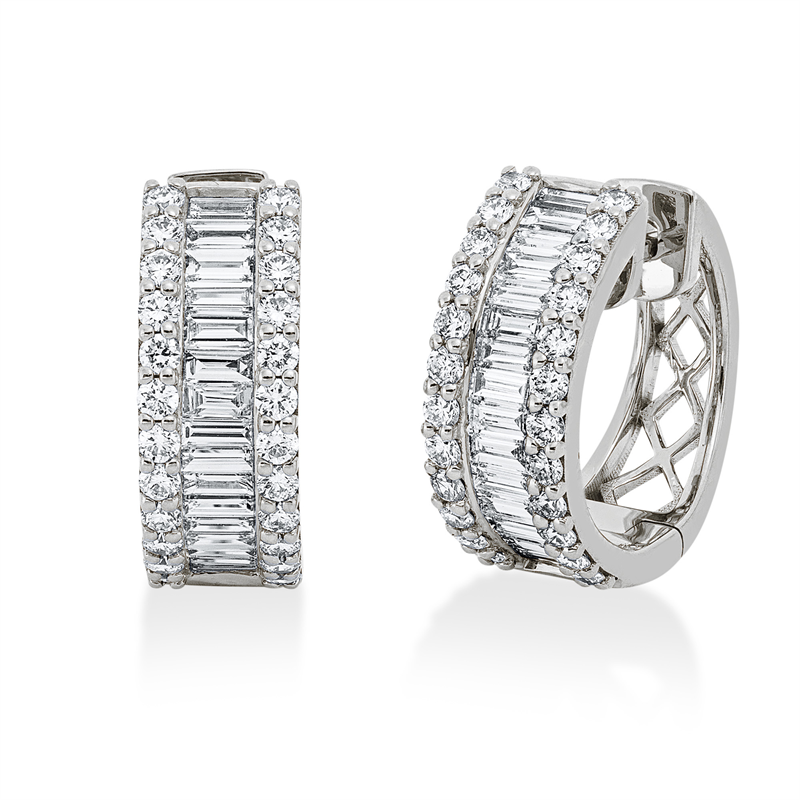 Baguette Creolen Weißgold 18kt 1,13ct