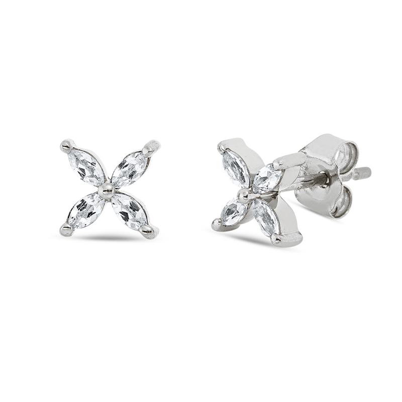 Farbstein Fashion Ohrstecker Weißgold 18kt Ref-2V596