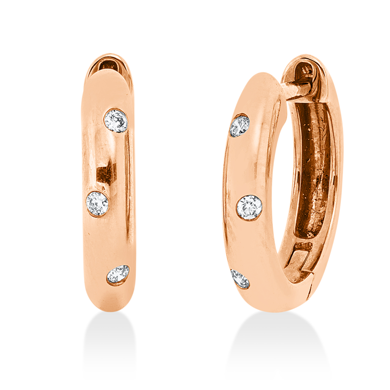 Modern Woman Creolen Rotgold 18kt 0,04ct