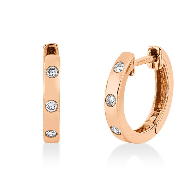 Modern Woman Creolen Rotgold 18kt 0,07ct
