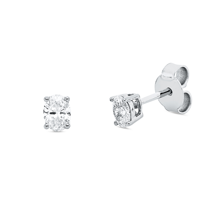 Solitaire Ohrstecker Weißgold 18kt 0,38ct