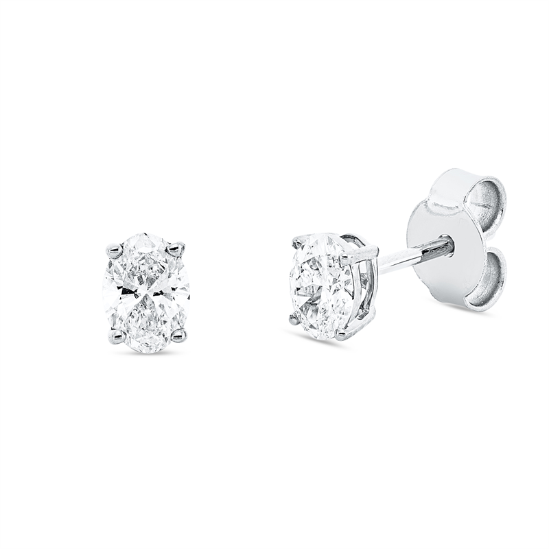 Solitaire Ohrstecker Weißgold 18kt 0,6ct