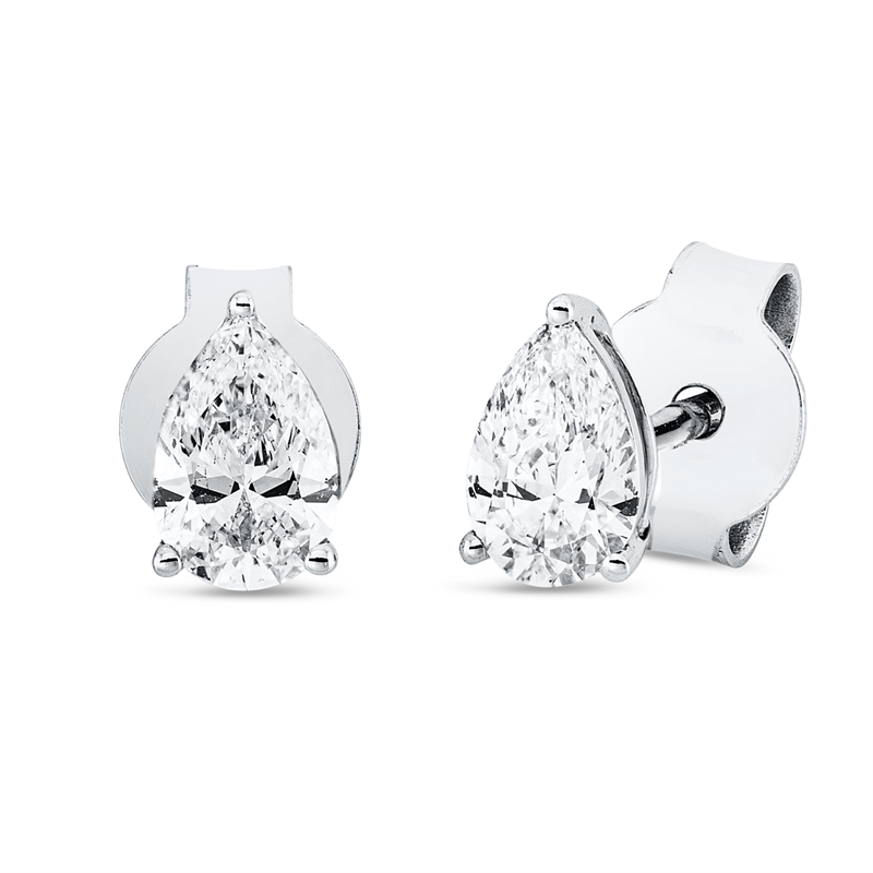 Solitaire Ohrstecker Weißgold 18kt 0,61ct
