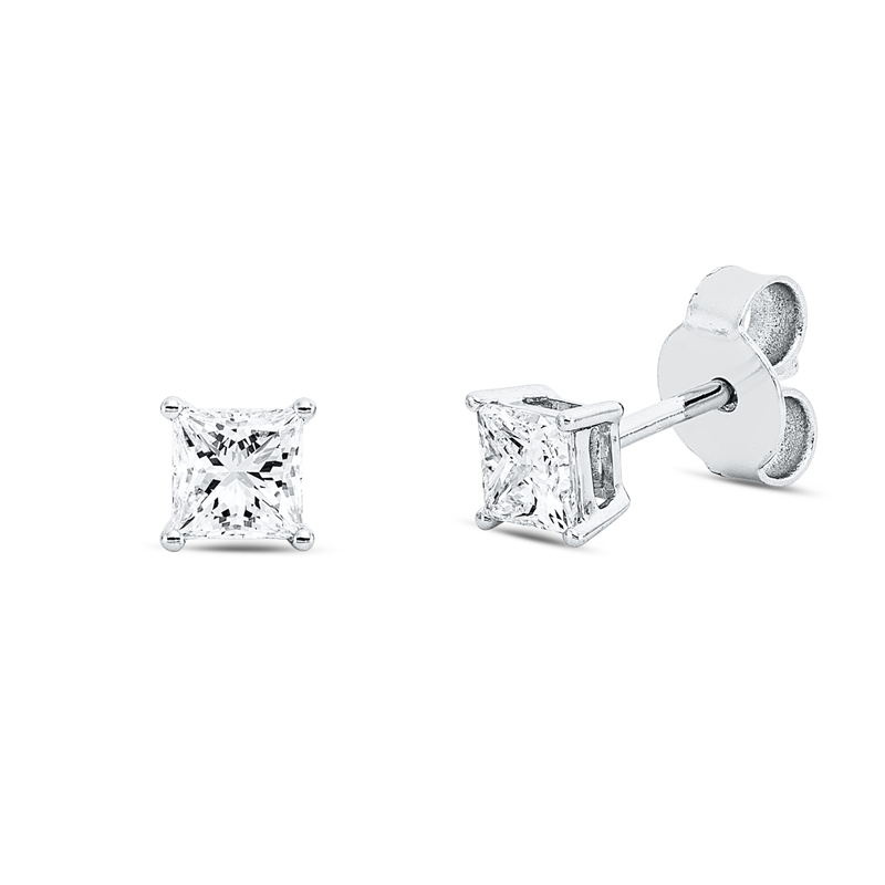 Solitaire Ohrstecker Weißgold 18kt Ref-2V762