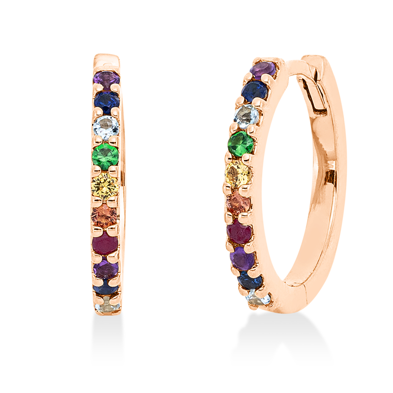 Rainbow & Multicolor Creolen Rotgold 18kt