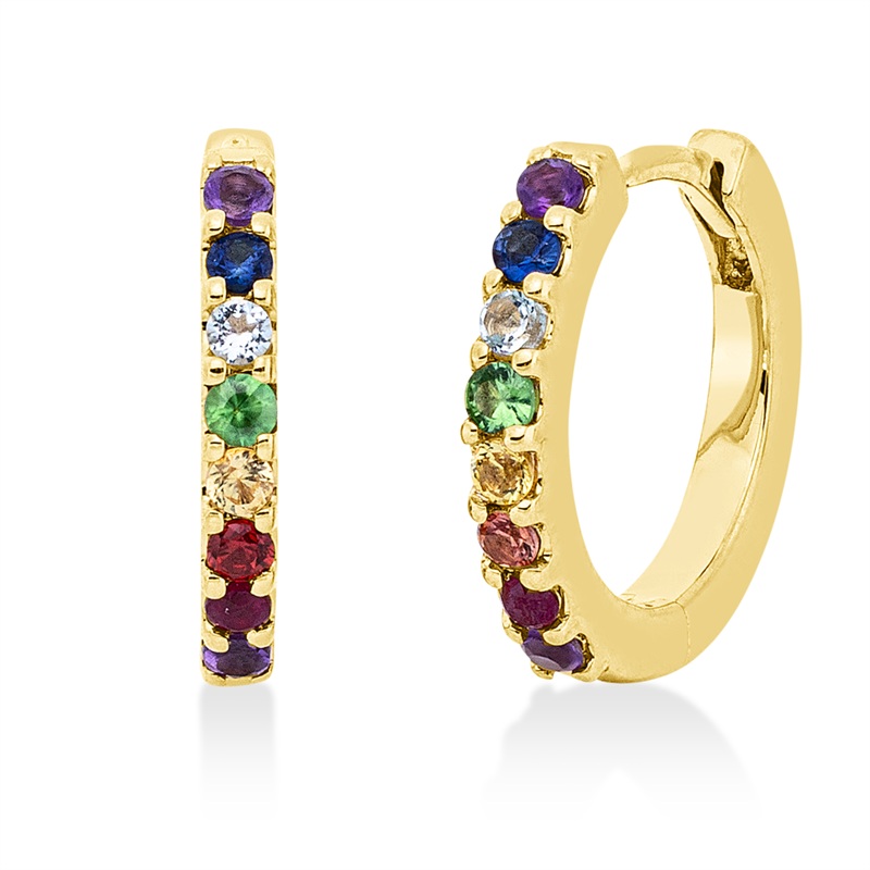 Rainbow & Multicolor Creolen Rotgold 18kt