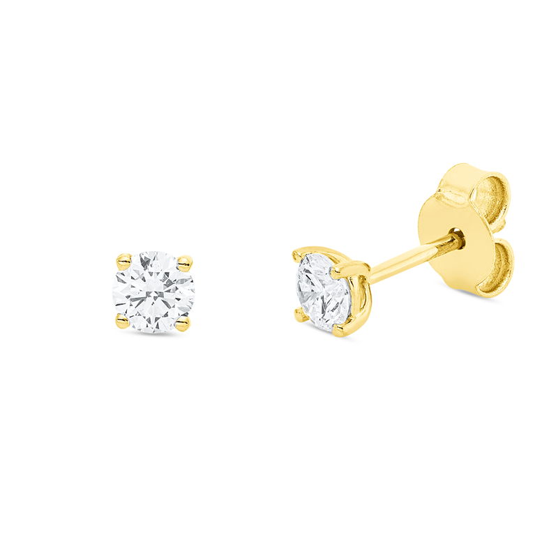 Solitaire Ohrstecker Gelbgold 18kt 0,51ct