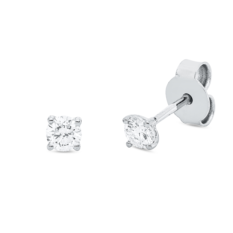 Solitaire Ohrstecker Weißgold 18kt 0,3ct