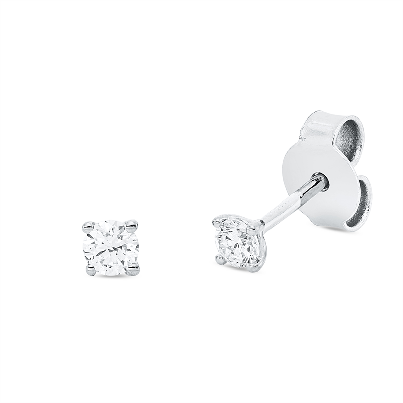 Solitaire Ohrstecker Weißgold 18kt 0,2ct