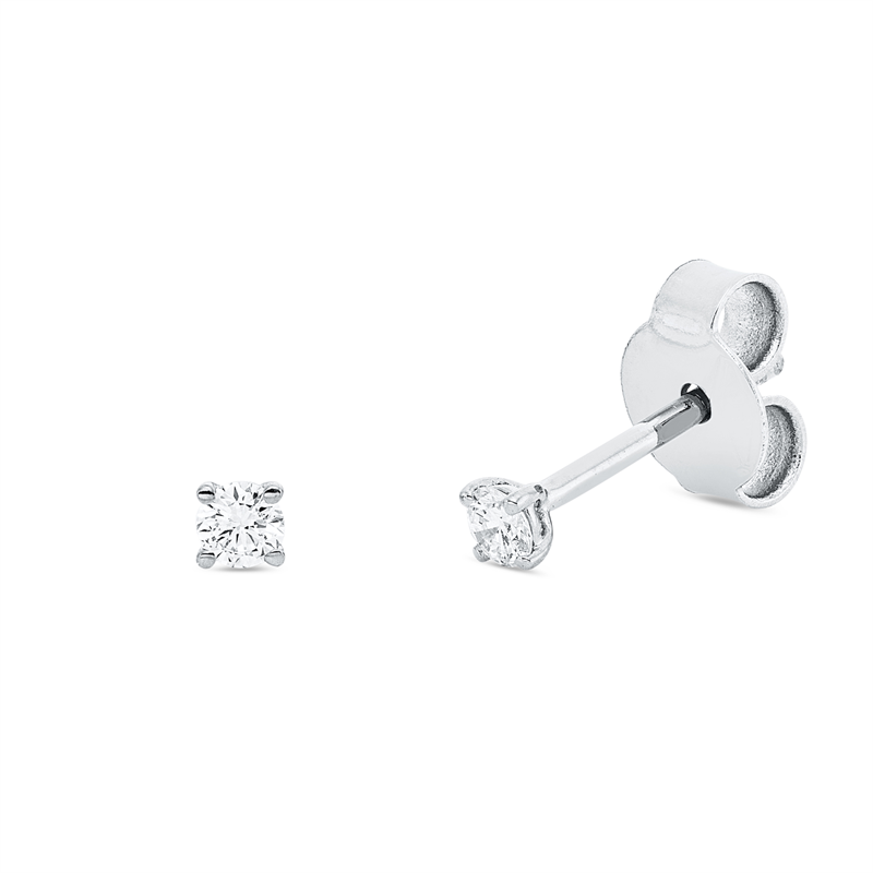 Solitaire Ohrstecker Weißgold 18kt 0,1ct