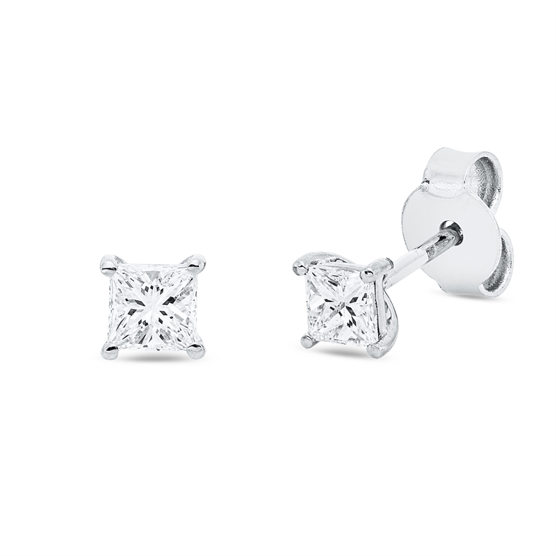 Solitaire Ohrstecker Weißgold 18kt 0,47ct
