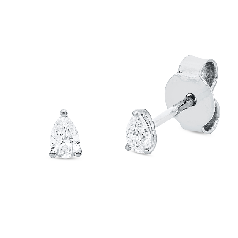 Solitaire Ohrstecker Weißgold 18kt 0,2ct
