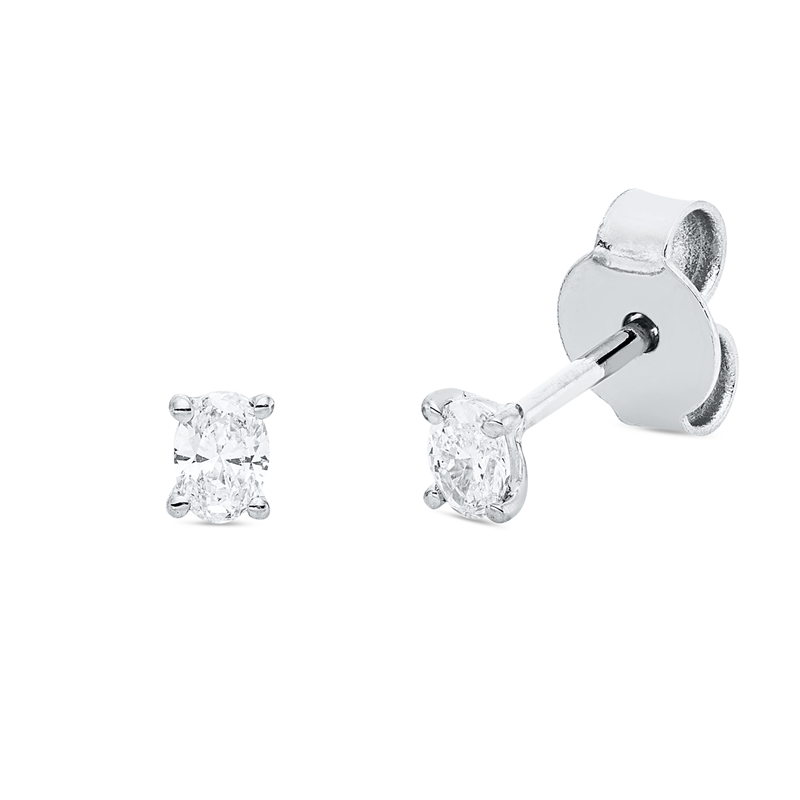 Solitaire Ohrstecker Weißgold 18kt 0,18ct