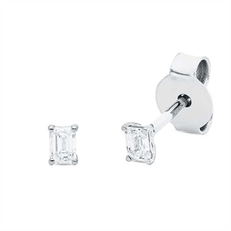 Solitaire Ohrstecker Weißgold 18kt 0,18ct