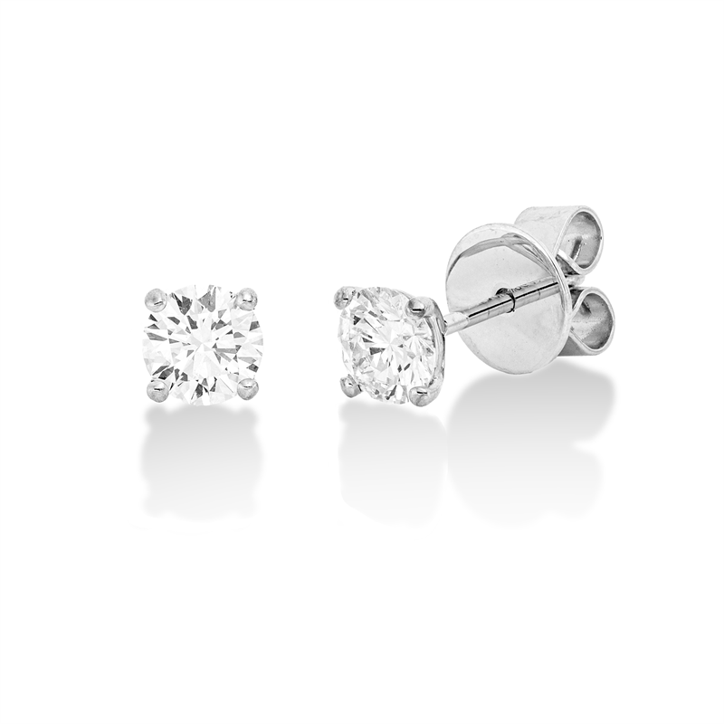 Solitaire Ohrstecker Weißgold 18kt 0,6ct