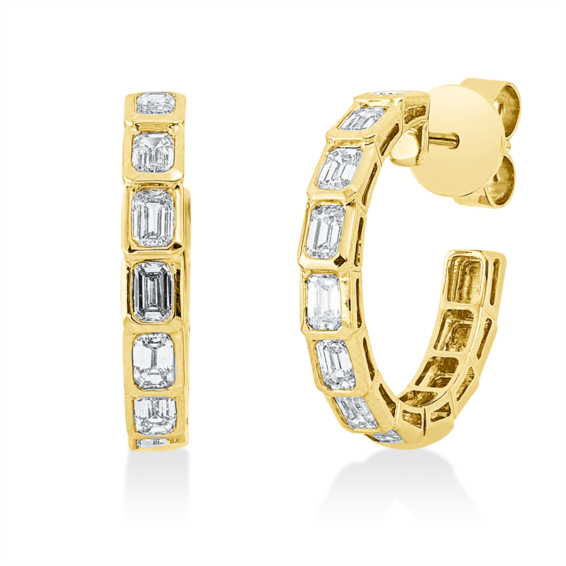 Baguette Ohrstecker Gelbgold 18kt 1,36ct