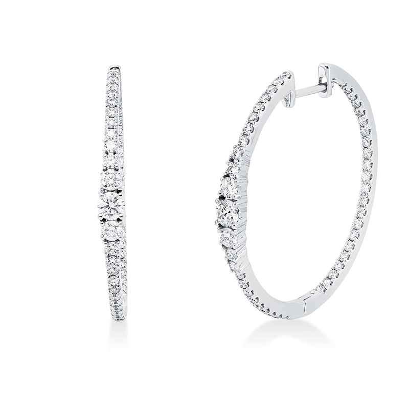 Modern Woman Creolen Weißgold 18kt 1,2ct