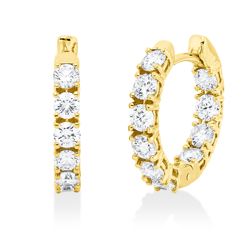 Mehrfachsteinbesatz Creolen Gelbgold 18kt 1,63ct