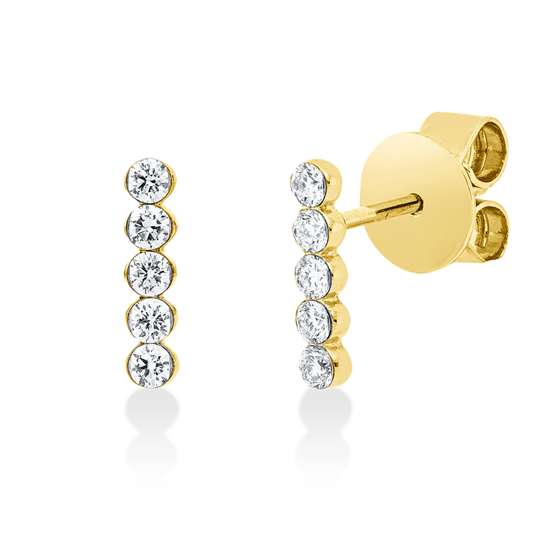 Modern Woman Ohrstecker Gelbgold 18kt 0,24ct