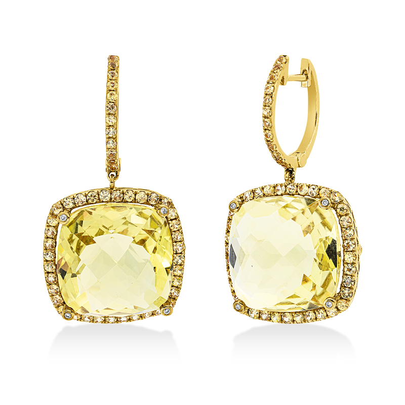 Farbstein Fashion Ohrschmuck Gelbgold 18kt 0,04ct
