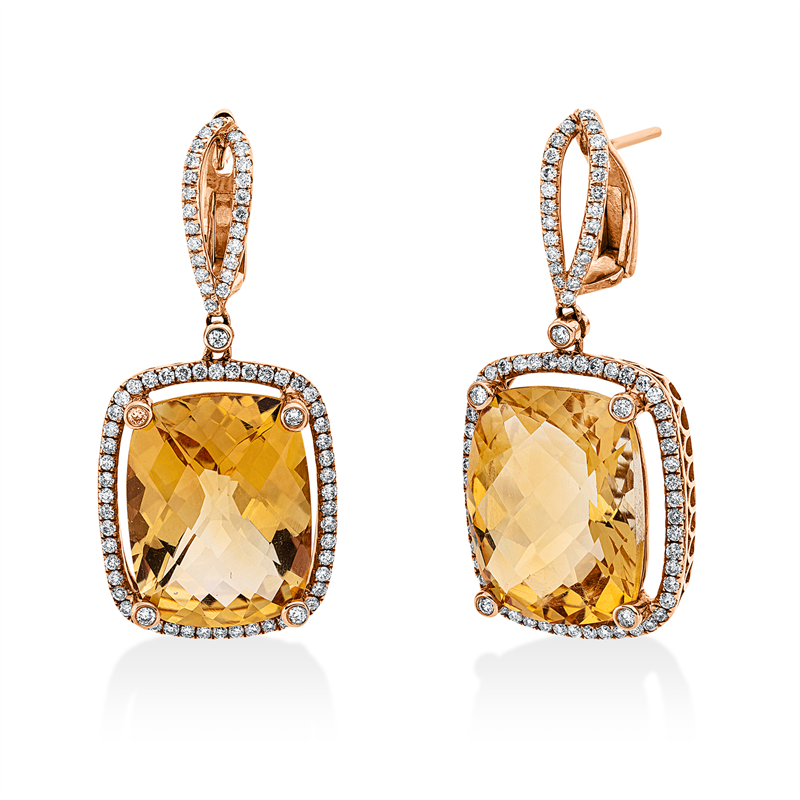 Farbstein Fashion Ohrschmuck Rotgold 18kt 1,02ct