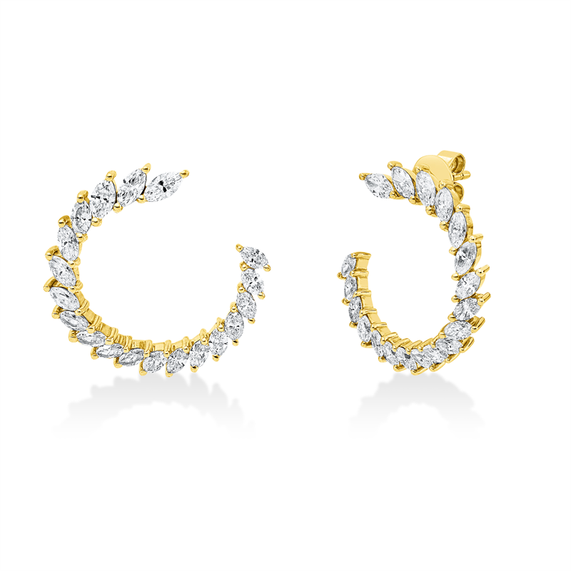 Mehrfachsteinbesatz Ohrstecker Weißgold 18kt 1,63ct