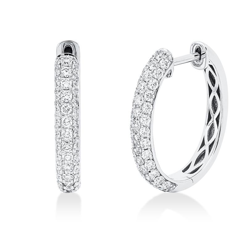 Pavé Creolen Weißgold 18kt 0,97ct