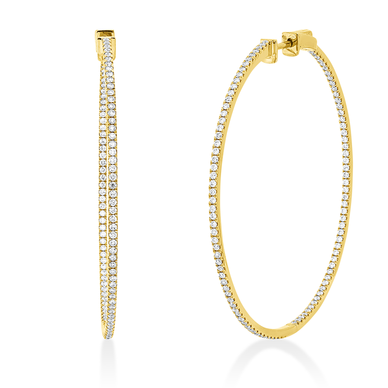 Mehrfachsteinbesatz Creolen Gelbgold 18kt 1,08ct