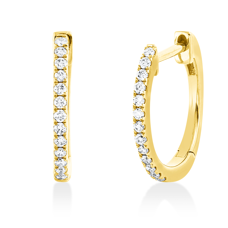 Mehrfachsteinbesatz Creolen Gelbgold 18kt Ref-2W178