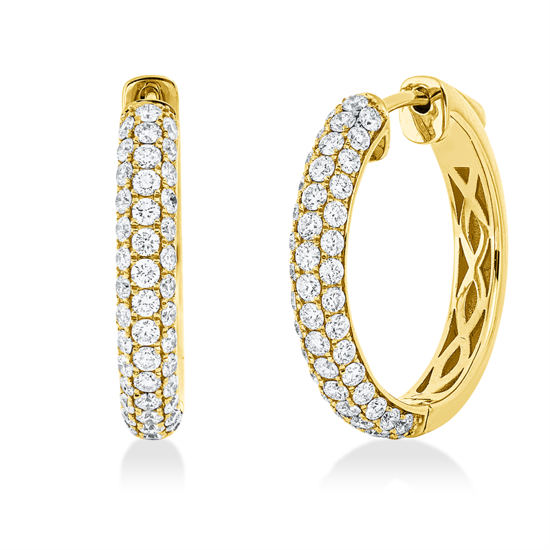 Pavé Creolen Gelbgold 18kt 1,11ct