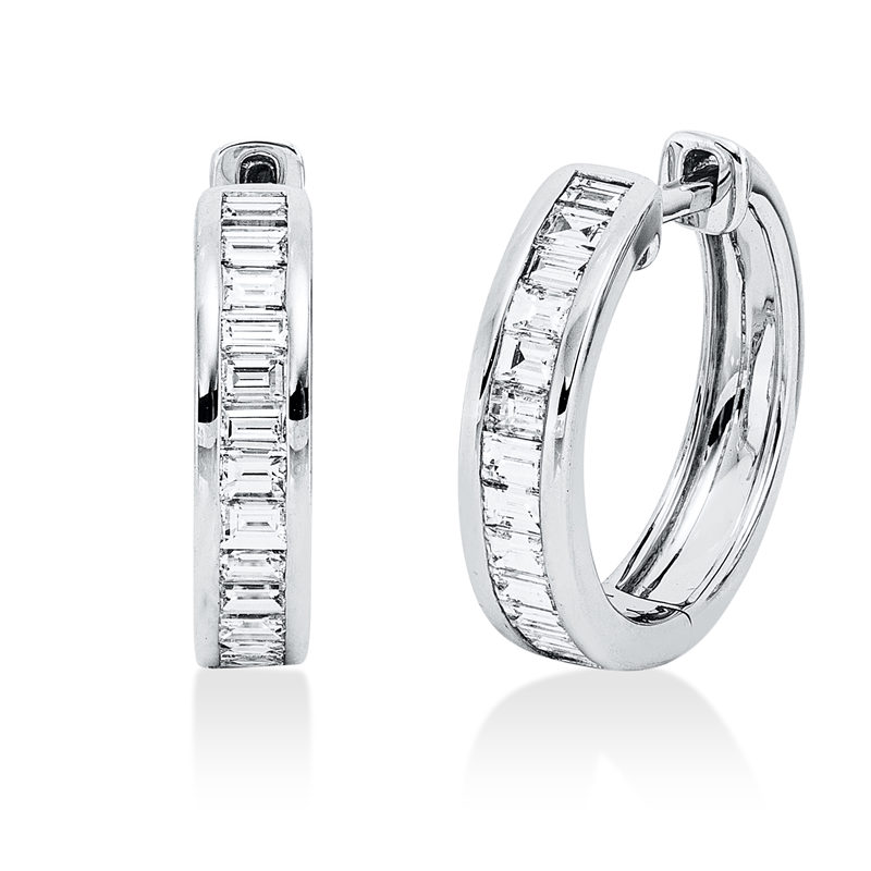 Baguette Creolen Weißgold 18kt 0,58ct
