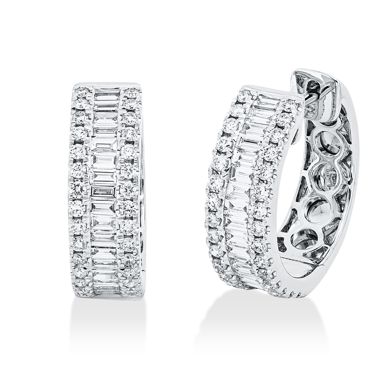 Baguette Creolen Weißgold 18kt 0,63ct