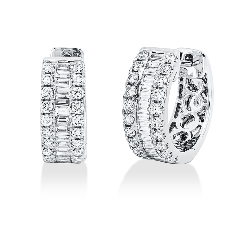Baguette Creolen Weißgold 18kt 0,62ct