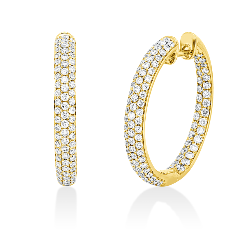 Pavé Creolen Gelbgold 18kt 1,53ct