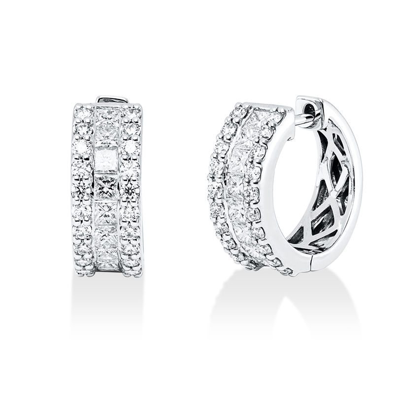 Baguette Creolen Weißgold 18kt 1,21ct