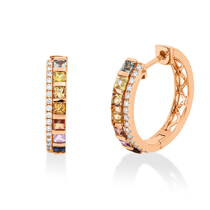 Rainbow & Multicolor Creolen Rotgold 18kt Ref-2W216