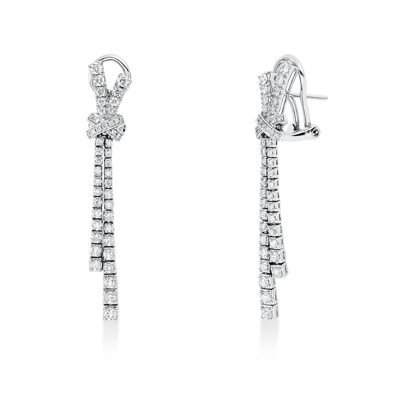 Mehrfachsteinbesatz Creolen Weißgold 18kt 1,09ct