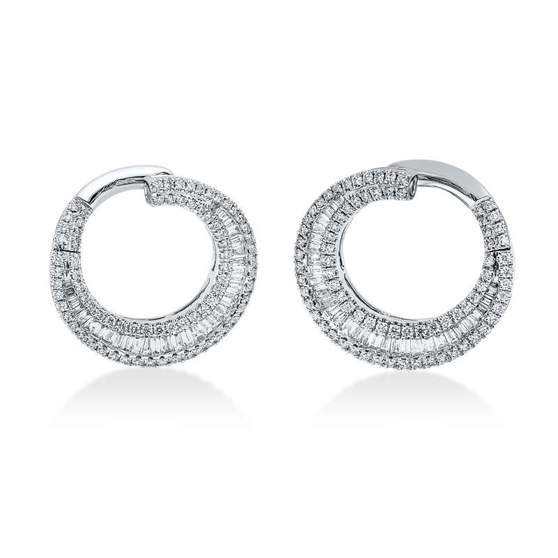 Baguette Creolen Weißgold 18kt 1,61ct