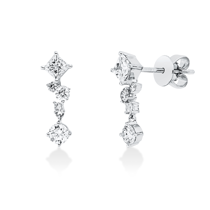 Baguette Ohrstecker Weißgold 18kt 0,85ct