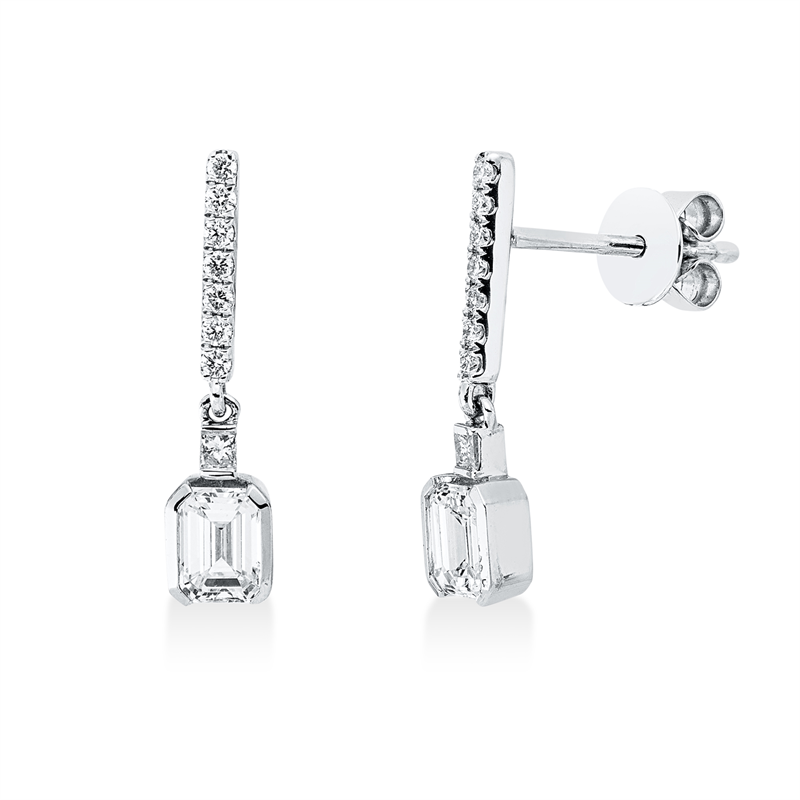 Baguette Ohrstecker Weißgold 18kt 0,64ct
